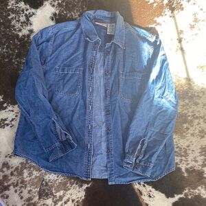 Faded Glory Women's Blue Button Down Shirt